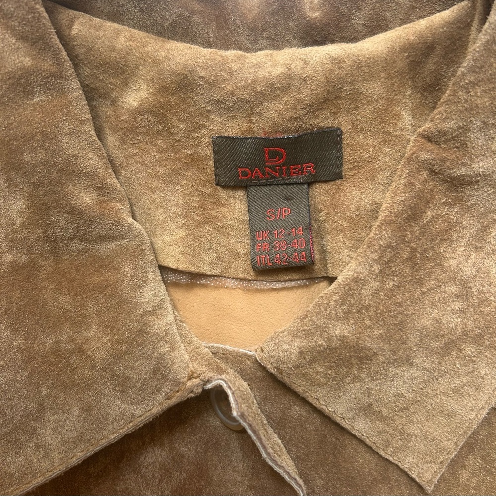 Vintage Danier Canada Leather Suede Women's Jacket Sz S Brown Coat Button Up - Picture 4 of 9